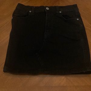 Free People We The Free Black Denim Mini Skirt